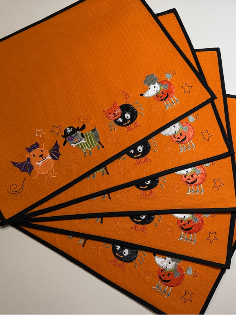 Halloween Orange Party Placemats - Set of 5